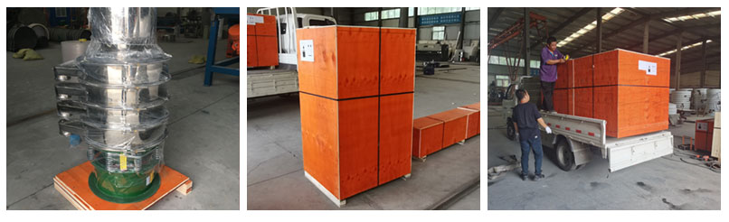 全不銹鋼振動(dòng)篩包裝，裝箱，裝車。