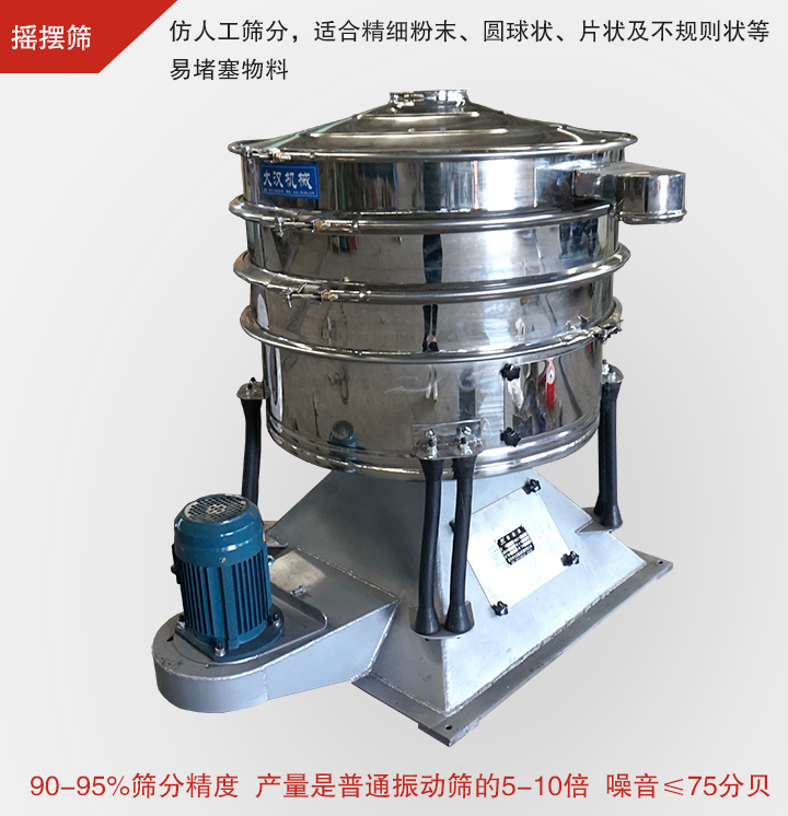 搖擺篩仿照人工篩分，可滿足高精度、高產量篩分要求